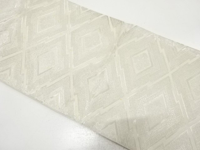 JAPANESE KIMONO / ANTIQUE FUKURO OBI / SILK / WOVEN FLOWERS & MATSUKAWABISHI